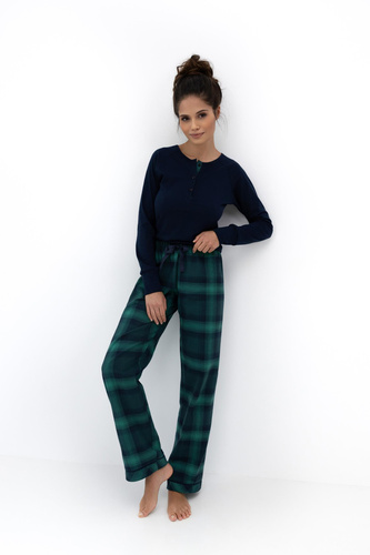 Pijamale pentru femei Cassandra Sensis - bumbac, lungi, în carouri