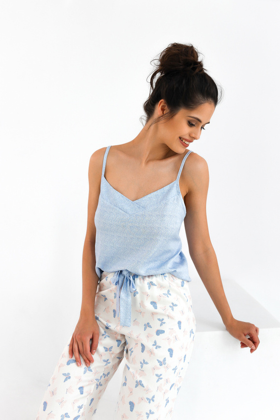 Pijama pentru femei Edita Sensis - albastru melange