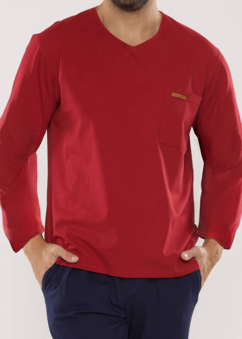 683 Kevin Forex Pijama pentru bărbați - maro - albastru marin