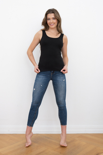 Ibiza Cămașă cu umeri largi pentru femei Italian Fashion- negru