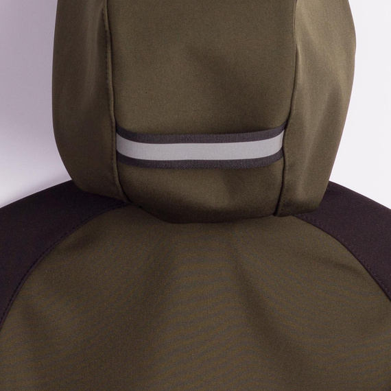 229021 Nicol Geacă softshell pentru copii cu polar, glugă și elemente reflectorizante - khaki