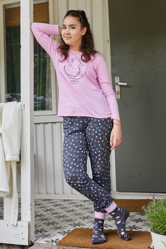 Antilia Pijama pentru fete Italian Fashion - roz/print