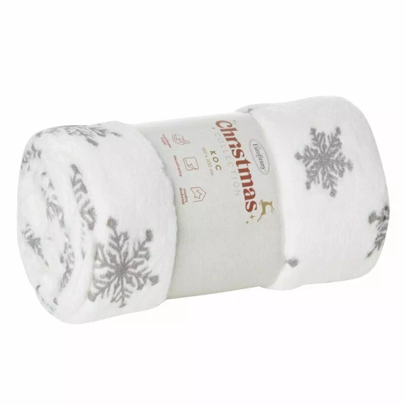 Pătură de Crăciun Blink cu stele Eurofirany, argintie