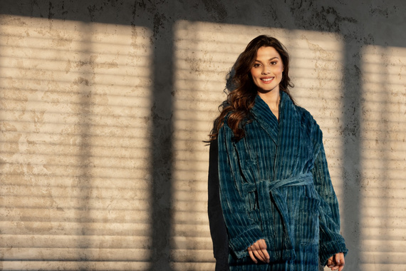 One And Only Long Momenti Per Me halat de baie turcoaz pentru femei