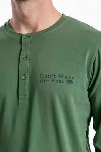 Pijamale bărbătești Moraj PDM 4600-015 verde - pijama din bumbac cu mâneci lungi și pantaloni