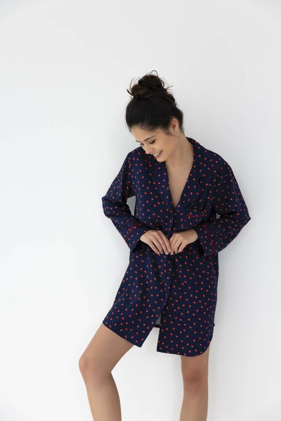 Cămașă de noapte Sophia Sensis cu nasturi - Bleumarin