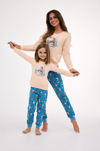 Pijamale dama 467/426 Paris – bumbac, maneci lungi, stil parizian