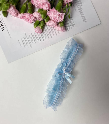 221 De Lafense jartieră din șifon - albastru deschis