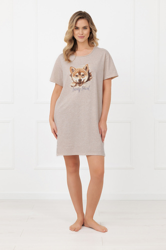 Cămașă de noapte damă Shiba Italian Fashion 100% bumbac mânecă scurtă