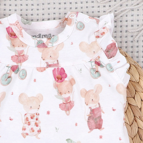 Nini Salopetă Nou-născut Little Mouse 100% Bumbac Organic – Fabricat în Polonia
