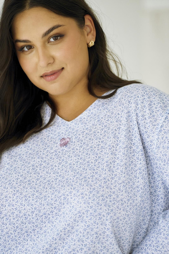 Pijamale de dama Debora 3463 TARO - bumbac, maneci lungi, confort si stil pentru noapte