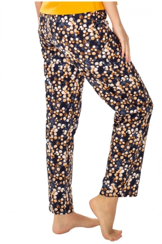 86674 Pantaloni de pijama Lucy imprimeu Pescăruși maro