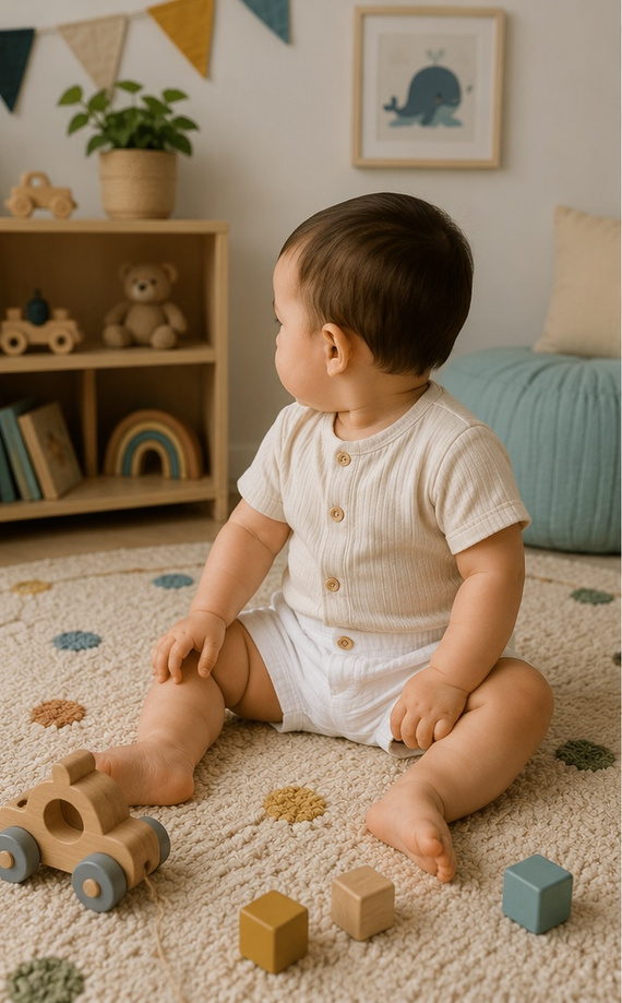 SZ55308 Mamatti pantaloni scurți mușlin albastru cu buzunare și nasturi pentru vară