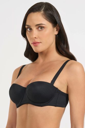 391 Sutien bandeau Nero Selene, cu armătură, bretele detașabile