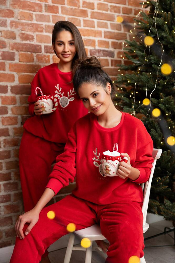 Pijama de damă Sensis Harriet - roșu