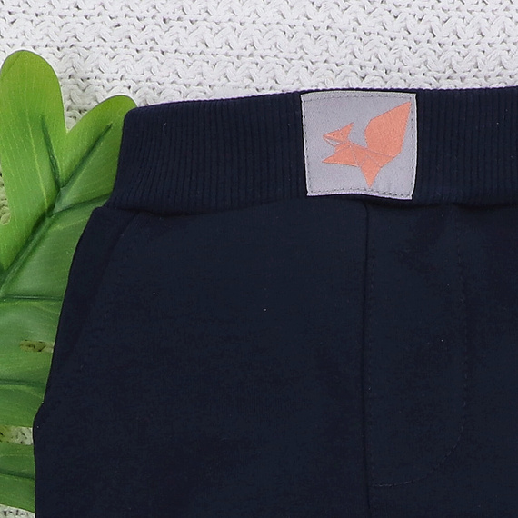 ABN-5393 Pantaloni de trening din bumbac organic Fun Origami Nini, bleumarin