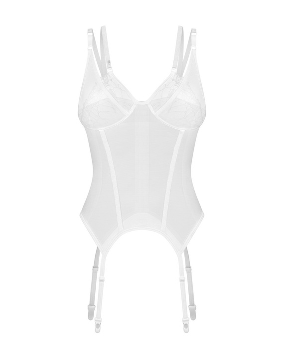 Corset Arrowel Corset dama Obsessive - alb