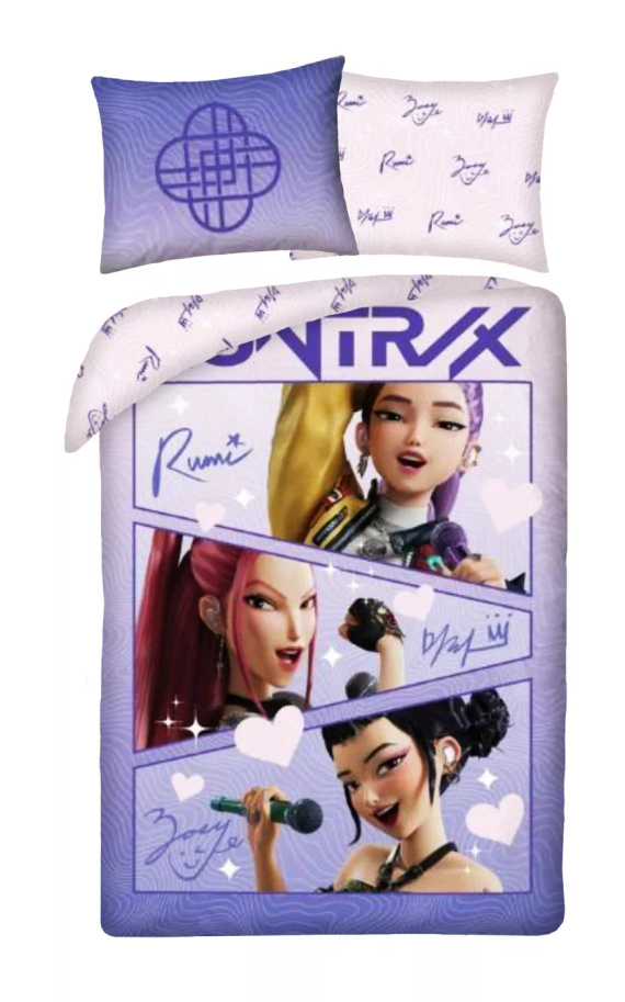 Halantex Lenjerie de pat din bumbac K-POP Demon Hunters 02 140x200 70x90 Violet