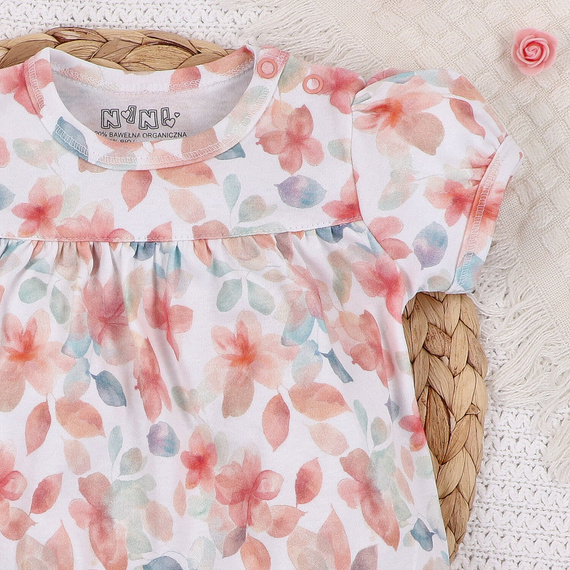 ABN-5428 Flori colorate Rochie din bumbac organic imprimeu Nini