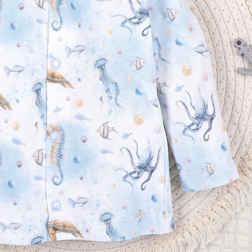 ABN-5454 Caftan pentru copii Sea Of Joy Nini – bumbac organic, inchidere cu capse