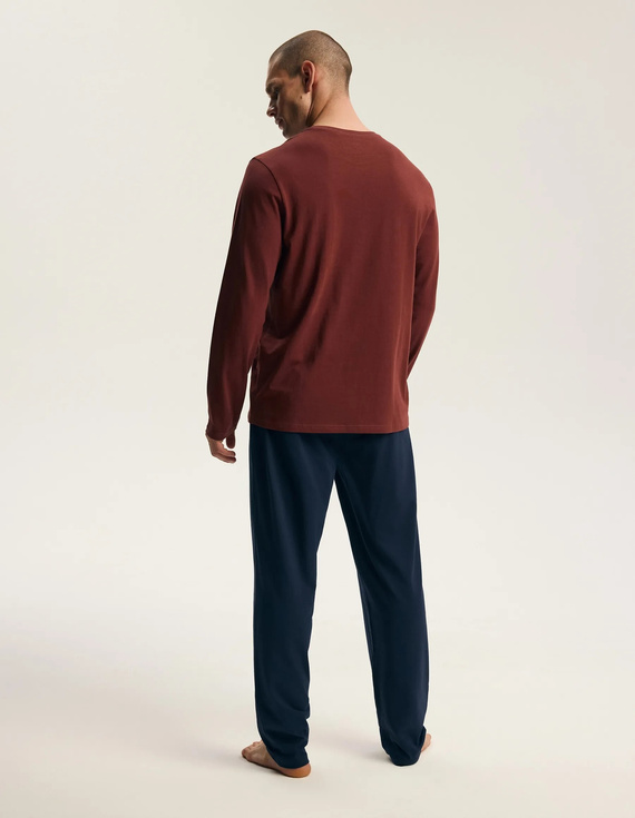 Henderson Core Fall 45494 Pijamale bărbați lungi 100% bumbac Maroon