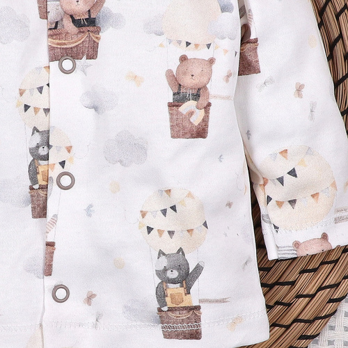 Nini Cardigan Nou-născut Balloon Friends 100% Bumbac Organic – Fabricat în Polonia