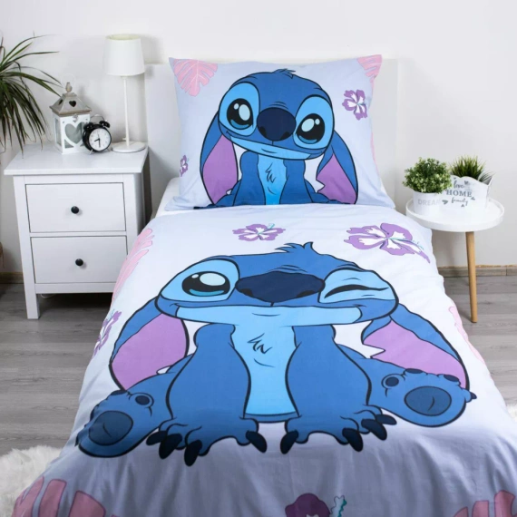 Lilo and Stitch Cute Lenjerie de pat din bumbac JF 02 | Disney | Lenjerie de pat pentru copii Jerry Fabrics
