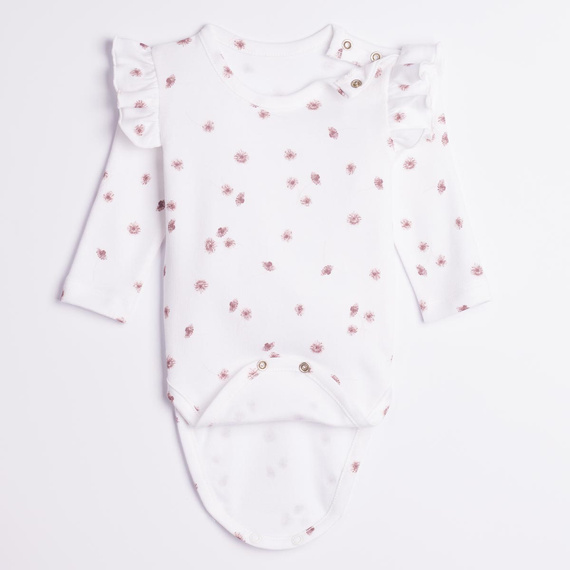 Nicol Hania 226095 Body 100% bumbac mânecă lungă cu flori și volănașe