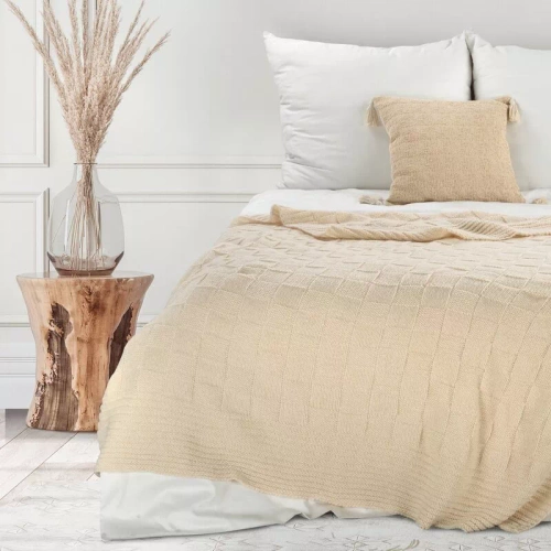 Plaid 2 Pătură cuvertură de pat Eurodraperii bej