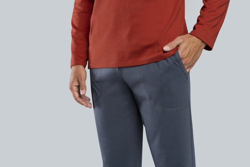 Lion Pijama cu mânecă lungă pentru bărbați, pantaloni Italian Fashion - roșu/grafit