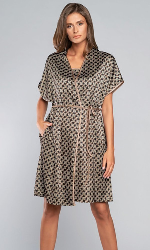 Ellipse halat de baie cu mânecă scurtă Italian Fashion - maro