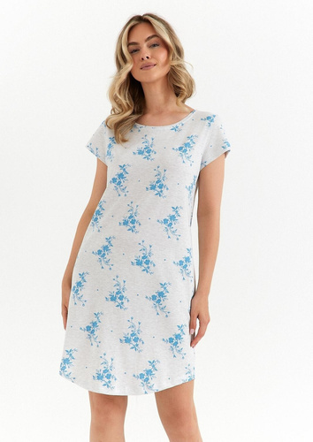 Cămașă de noapte de damă 491 Cana, bumbac deschis la culoare, mâneci scurte, confortabilă