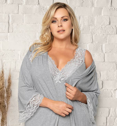 Halat Samaria Italian Fashion cu mânecă 3/4 - gri