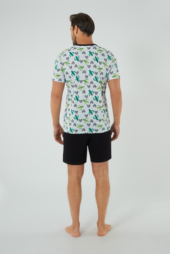 Picos Pijama pentru bărbați Italian Fashion - print/negru