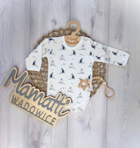 Body bebe Mamatti BD16026 86 nave – body din bumbac mânecă lungă