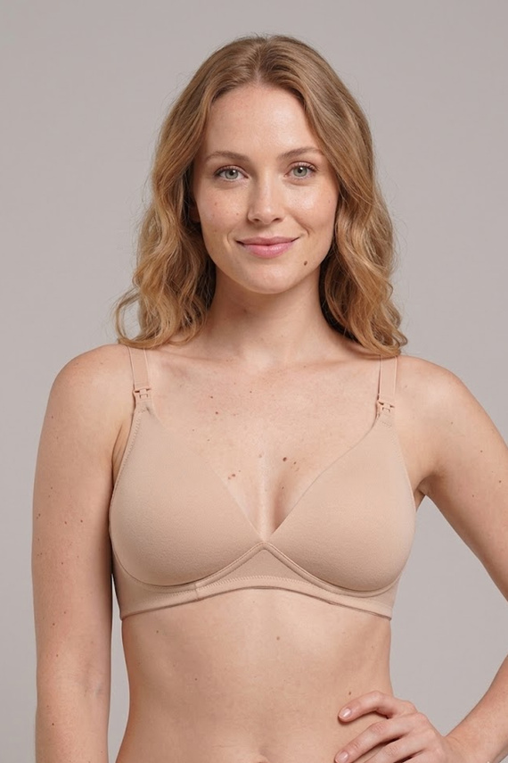 Spiman 415 Nudo Sutien de alăptare cu balene, din bumbac, cu clipsuri