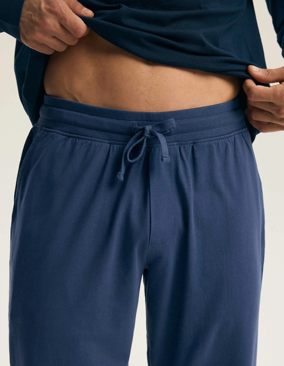 Henderson Fin 45499 Pijamale bărbați lungi 100% bumbac cu imprimeu steel blue