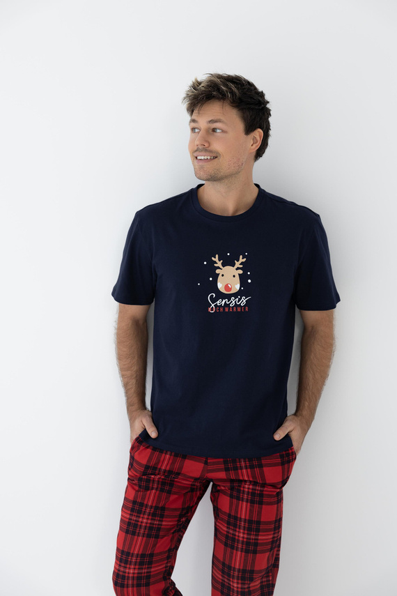 Pijamale Sensis Nathan pentru bărbați - bleumarin