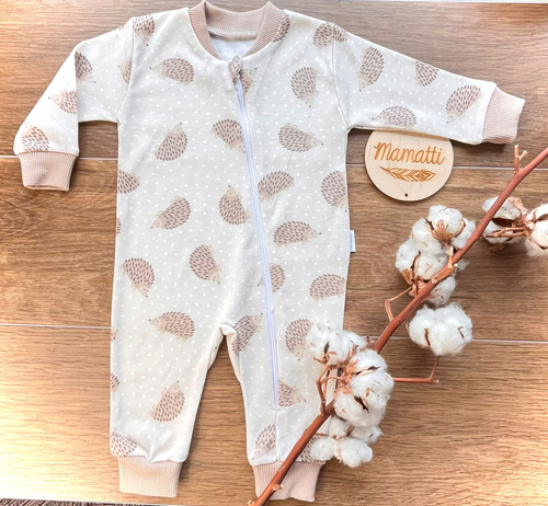 Salopeta pentru bebelusi Mamatti PS15741 arici – fara picioare, fermoar