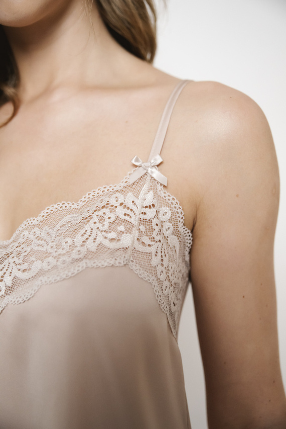 Pijama pentru femei Touch Slim Fit, pantaloni scurți Italian Fashion - bej