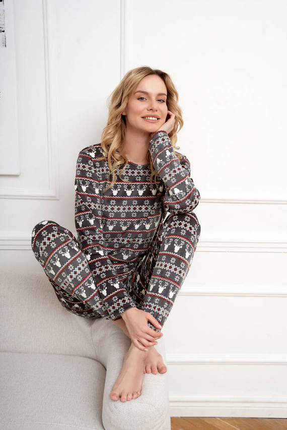 Set lână pentru femei Iceland Fleece Italian Fashion - imprimeu grafit