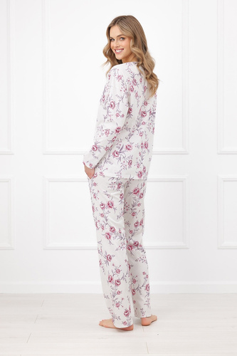Pijamale damă Beauty Italian Fashion 100% bumbac mânecă lungă pantaloni