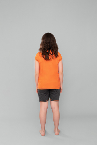 Blonde Pijama pentru fete Italian Fashion - portocaliu/albastru închis melange