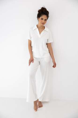 Sensis Zuri ecru pijama damă – bumbac și modal lungă