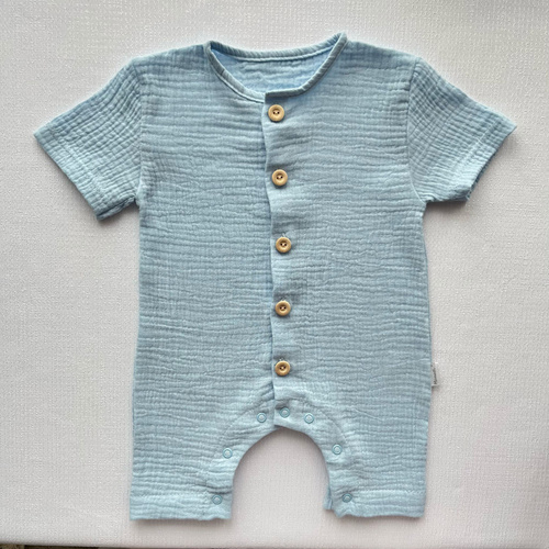 RA55208 Salopetă de muselină Mamatti - albastru