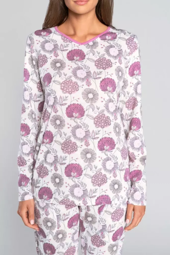 Pijama de damă cu mânecă lungă, pantaloni Lobelia Italian Fashion -