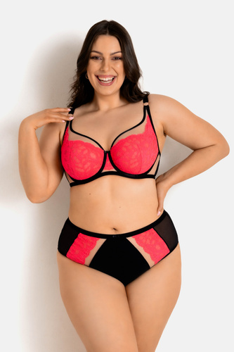 19232 Sutien Funny Plunge Milano negru-fluo – decolteu adânc, senzual, elegant