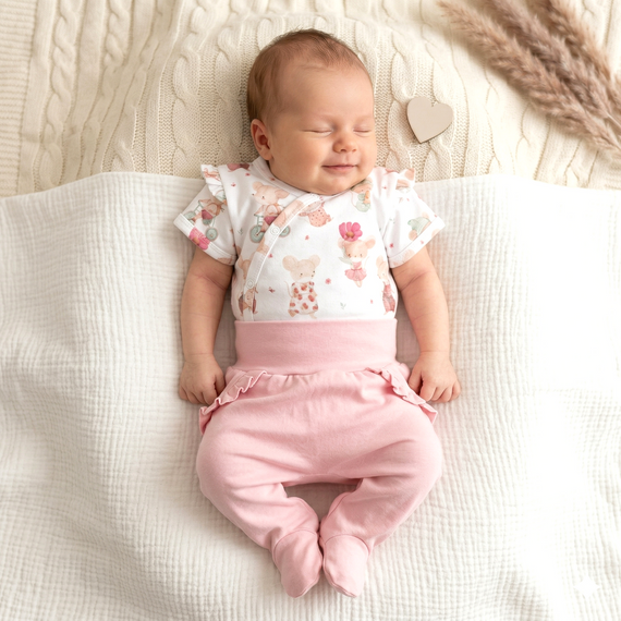 Nini Pantalonași Nou-născut Little Mouse 100% Bumbac Organic – Polonia