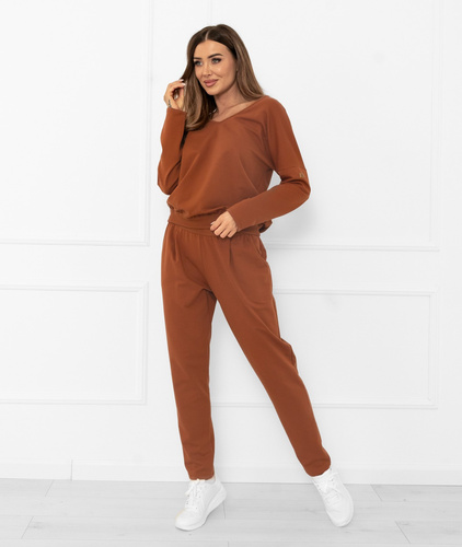 Karina Set trening pentru femei Modă italiană terracotta-cotton, confortabil