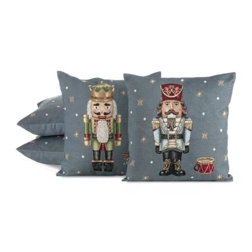 Chp 6082 Tapiserie de Crăciun Față de Pernă Spărgător de Nuci Perdele Euro Gri